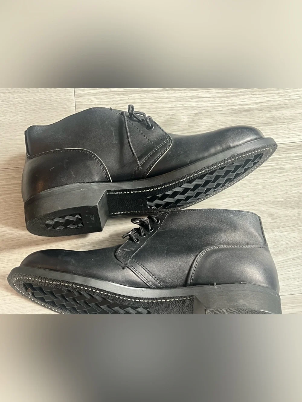 VTG new Men's Biltrite Steel Toe EH Chukka Work Leather Black Ankle Boots Sz 10R